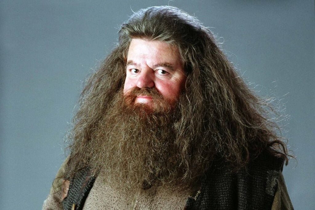 El actor Robbie Coltrane en su papel de Hagrid de la saga de Harry Potter.