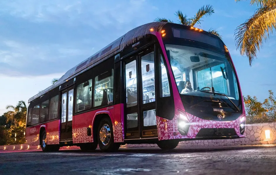 Scania Volt e-Urviabus nuevo autobús eléctrico de Xcaret