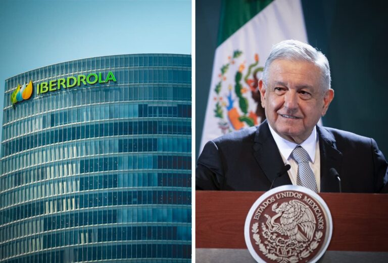 Iberdrola a la izquierda y AMLO a la derecha